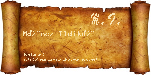 Müncz Ildikó névjegykártya